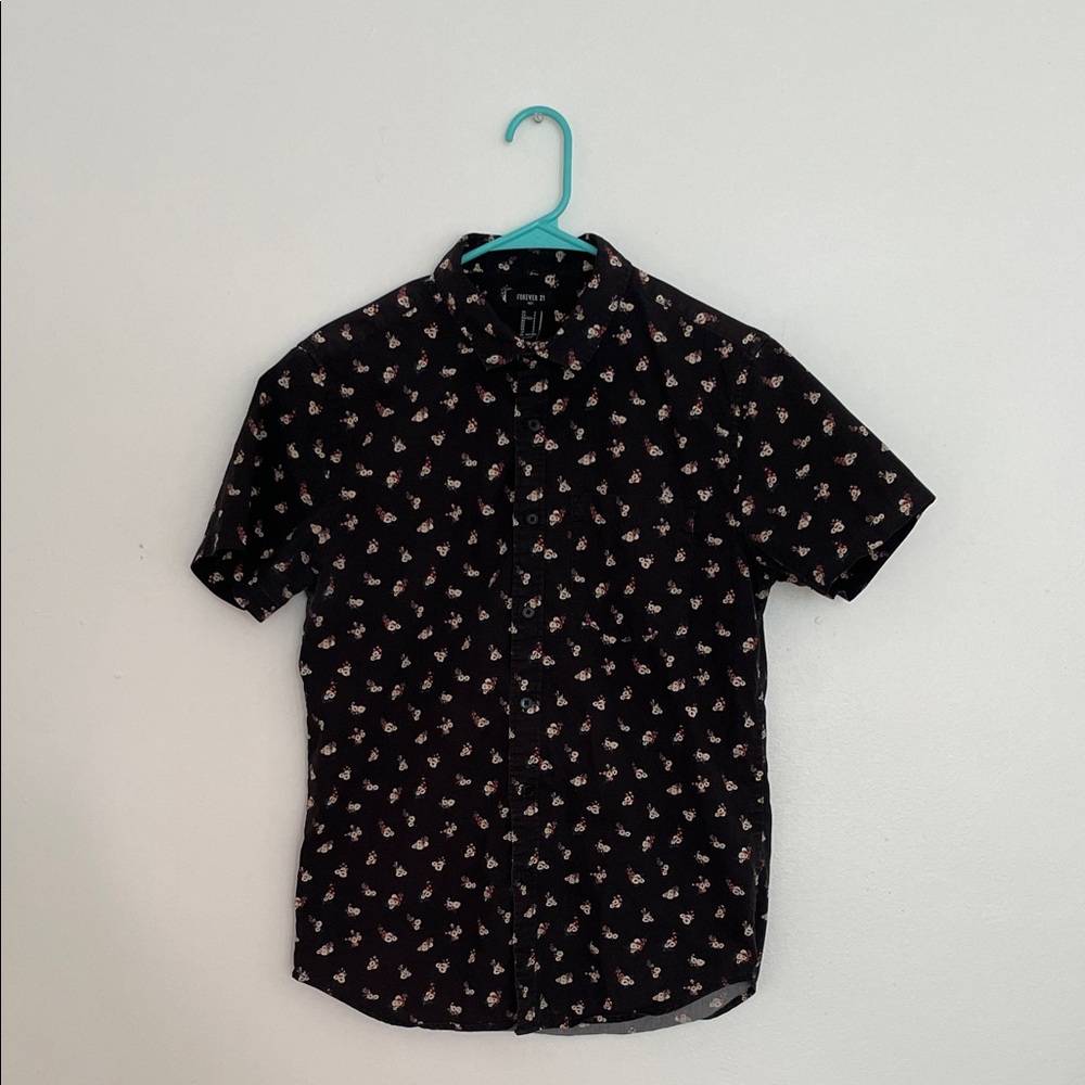 Forever 21 Black Floral Casual Shirt